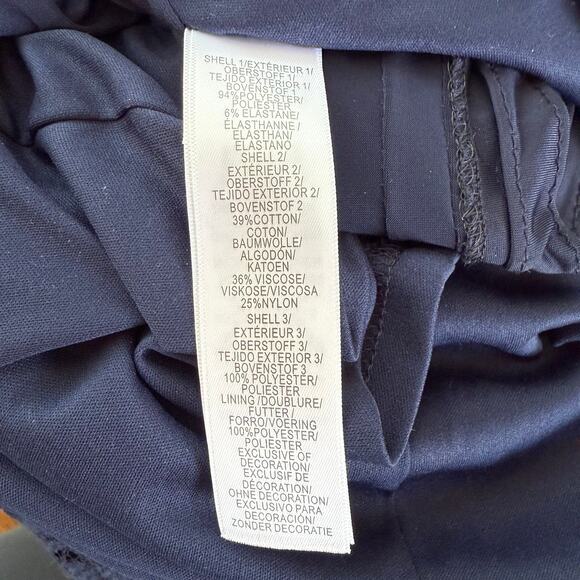 Adrianna Papell Navy Lace and Jersey Pleated Sheath Dress Sz 8 Cocktail Elegant - Picture 7 of 8